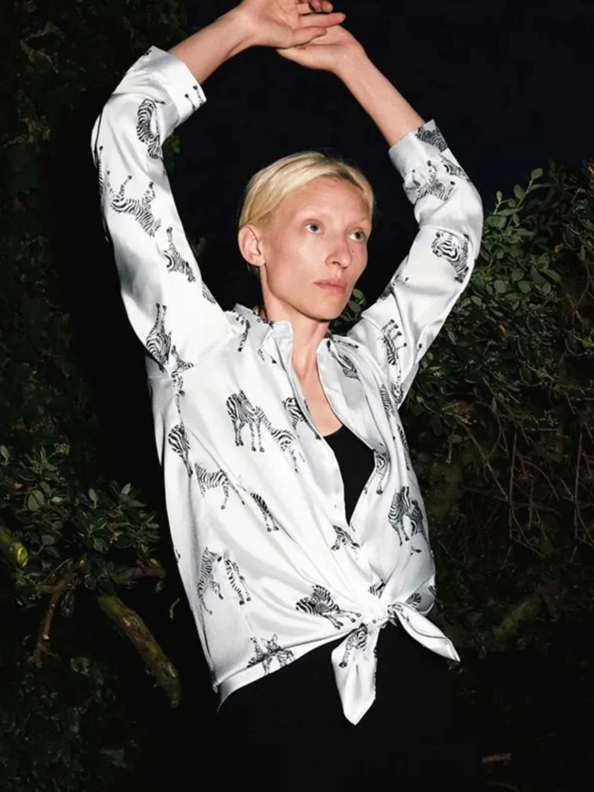 

Animal Print Textured Long Sve irt Street Sle Polyester Fabric Regular Sve Length Collared Stand Length Autumn F...