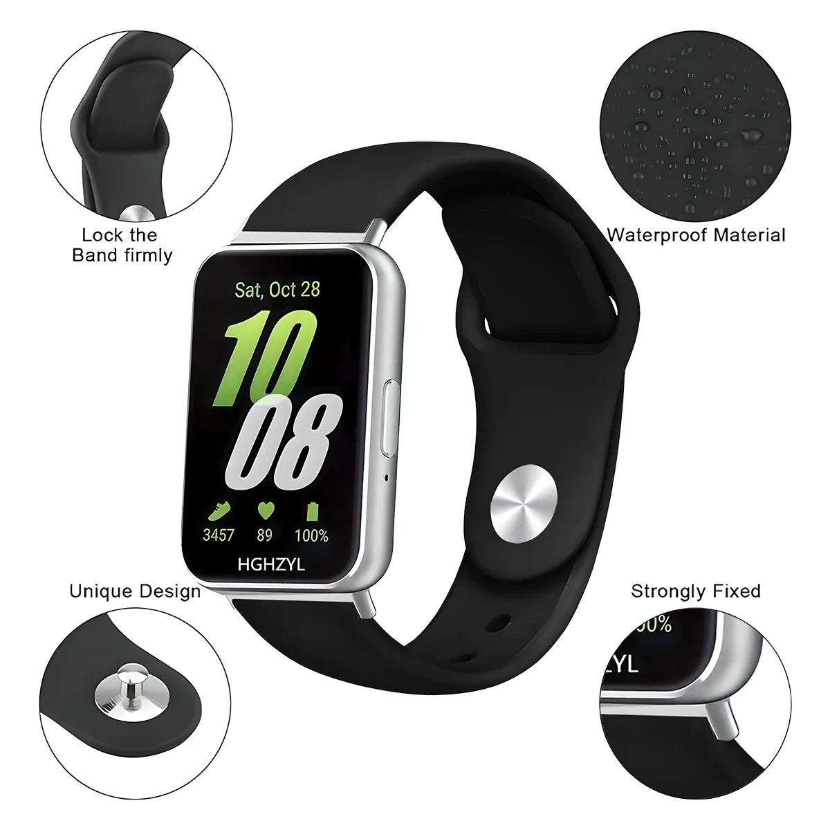 Silicone Strap for Samsung Galaxy Fit 3 Band Bracelet Sport Correas for Galaxy Fit3 Band Accessories Replacement Belt Watchband image 5
