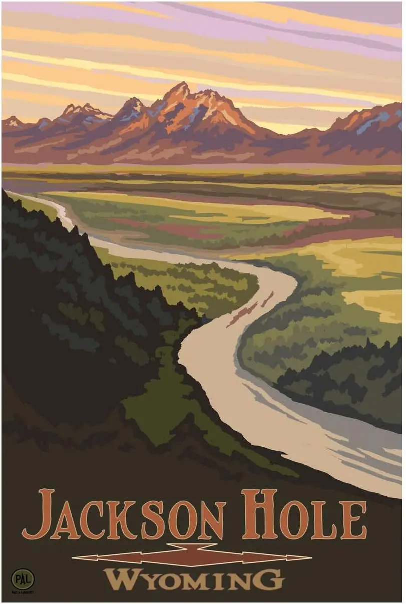 Jackson Hole Wyoming Snake River Overlook Плакат с художественным принтом Giclee от Travel Artwork от Artist Paul A. Lanquist 12 x 18 алюминий Jackson Hole Wyoming Snake River Overlook Плакат с художественным принтом Giclee от Travel Artwork от Artist Paul A. Lanquist 12 x 18 алюминий
