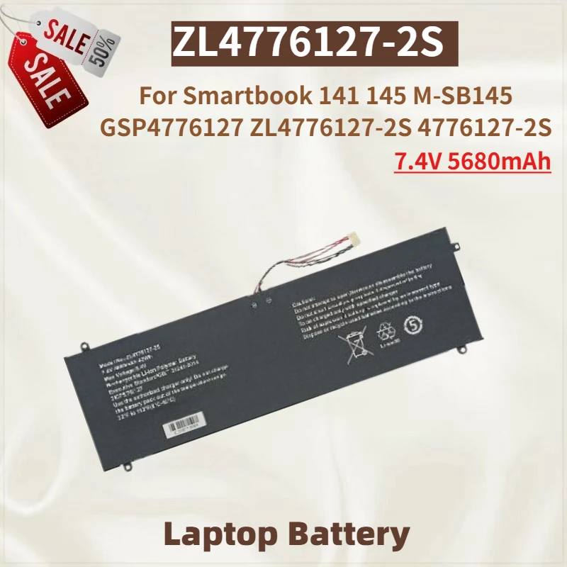 

New High Quality ZL4776127-2S Laptop Battery 7.4V 5680mAh For Smartbook 141 145 M-SB145 GSP4776127 ZL-4776127-2S 4776127-2S