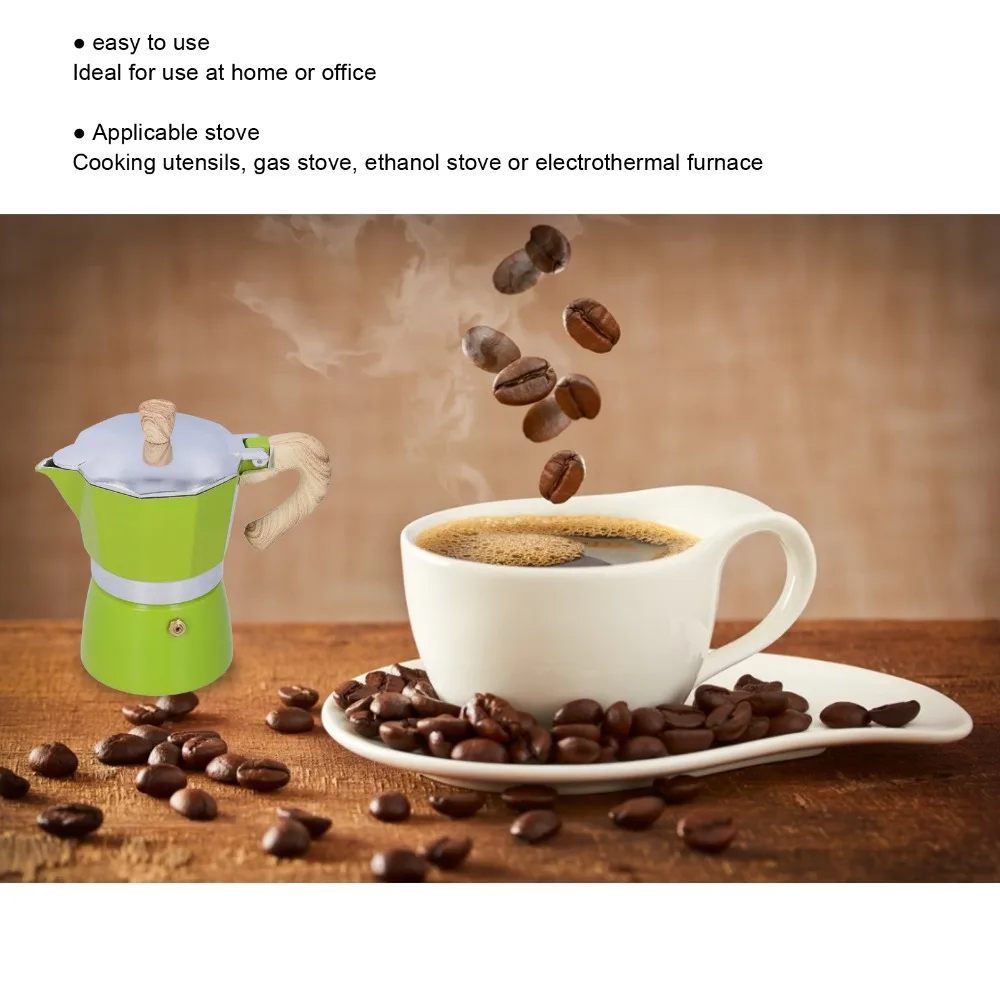 150ML Capacity Stovetop Espresso Maker Stovetop Use Aluminum Body Italian Coffee Maker Gas Stove Compatible Traditional Design