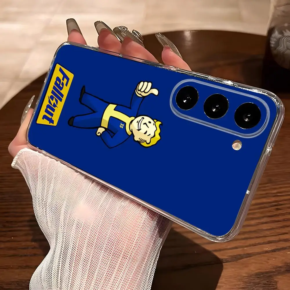 V-Vault-Tec F-Fallout Logo Phone Case For Samsung S26 S25 S24 Ultra S23 Fe S22 S20 S21 Plus Plus 5G Fe Transparent Cover