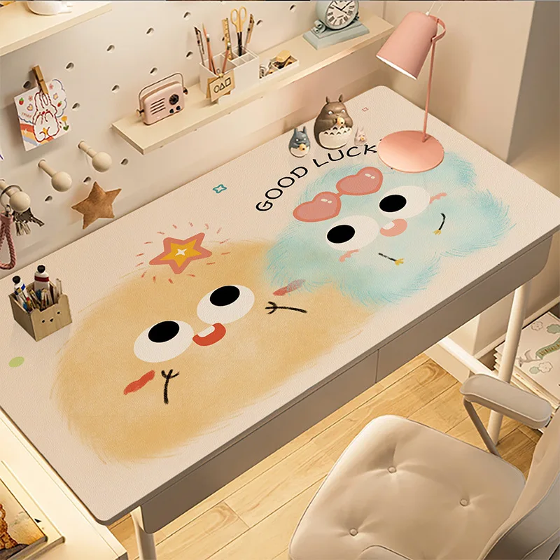 Dopamine Printed Pvc Desk Pad Cartoon Fur Ball Rectangular Washable Table Mats Soft Wipeable Insulation Pad for Office Learning
