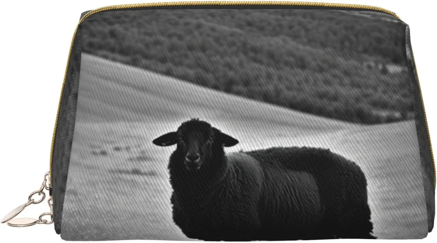 

Cute Sheep Lamb Print Cosmetic Bags,Leather Makeup Bag Small For Purse,Cosmetic Pouch,Toiletry Clutch For Women Travel