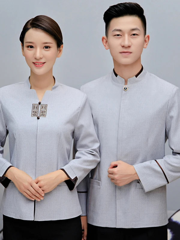 

Длинные униформы для уборщиков отелей, подходящие для женщин, для работы в офисных зданиях, прямой крой, полиэстер...