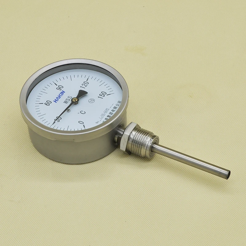 Qingdao Huaqing Industrial Thermometer WSS-411 Boiler Pipeline Steam Water Oil High Temperature Industrial Thermometer