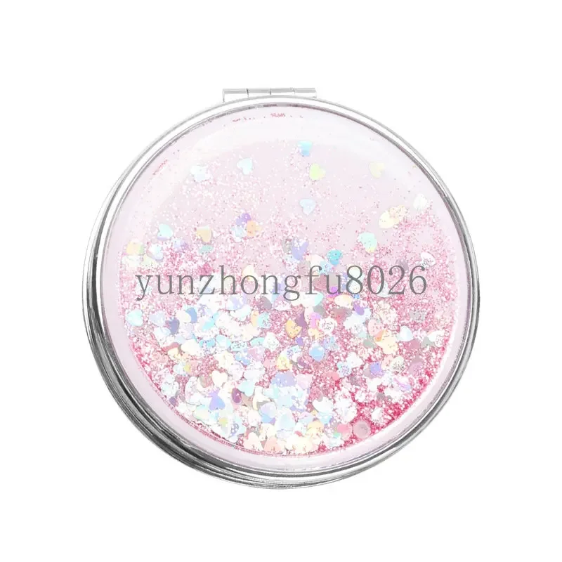 

Creative Quicksand Internet Celebrity Small Mirror Cute Girl Heart Cartoon Double-Sided Portable Portable Makeup Mirror