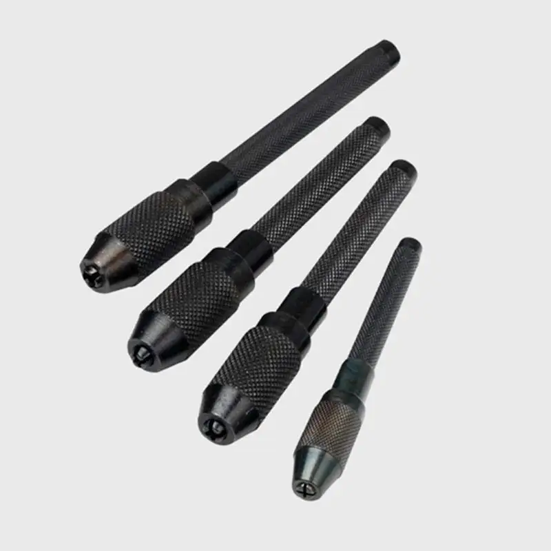 4 Pieces Pin Vise Set, Hollow Knurled Handle 0.0-4.8mm, Non-slip Manual Hand Tool for Jewelry Wire Wrapping Watchmaking