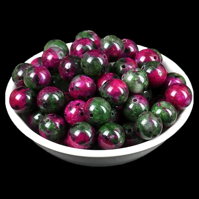 Red and green treasure crystal loose beads DIY hand-woven accessories
