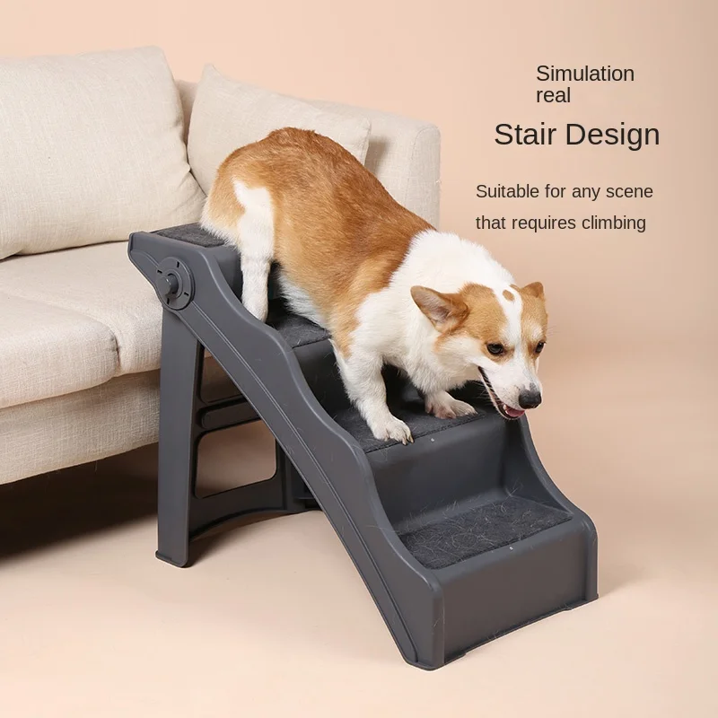 Foldable Pet Stairs for Dogs, Cats and Elderly Pets, Non-slip Dog Steps Ramp for Bed, Couch and Car