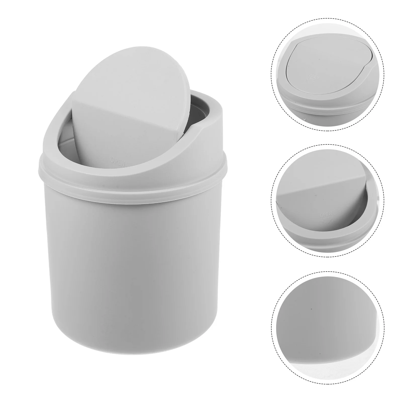 

Mini Table Trash Can for Desktop Swing Bin Tiny Garbage Cans Waste Paper Basket Living Room Junk Case