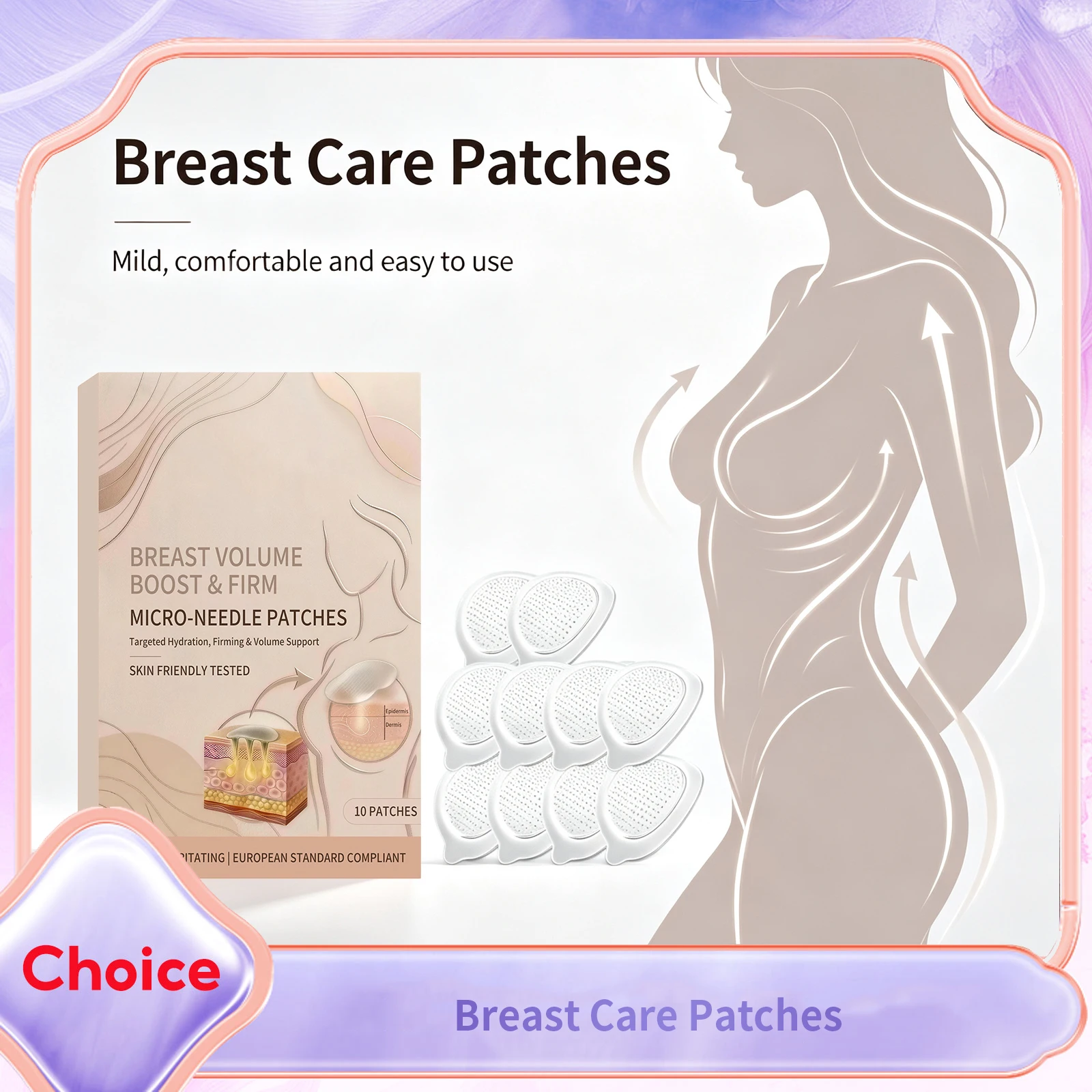 Chest Volume Boost Micro-Needle Breast Care Patches Plumping Chest Buttocks Target Nourishing Body Care Patch Lift Firm Support