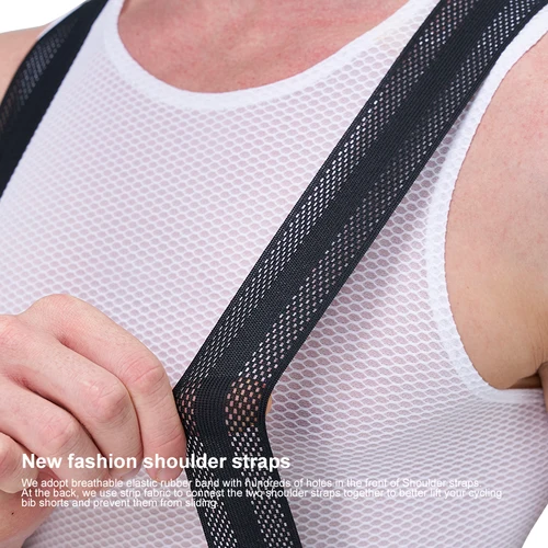 Imagen 2 del producto BCBE-ING pantalones cortos con pechera para ciclismo sin costuras para hombre, pantalones cortos con almohadilla de interfaz elástica de Italia de 7 horas, pantalones cortos con pechera para bicicleta MTB