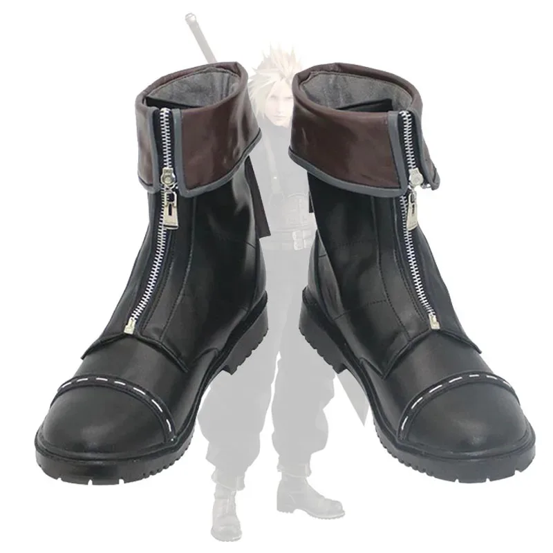 

Halloween Costumes Cloud Strife Cosplay Shoes Game Exhibition FF7 Avalanche Cloud‘s Boot Men Combat Leather Boots