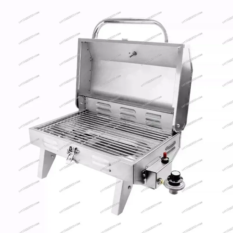 Marine Adjustable Inclined Bracket Boat Grill Propane Gas BBQ Stove, Durable Boat Marine Outdoor Cooking Accessories
