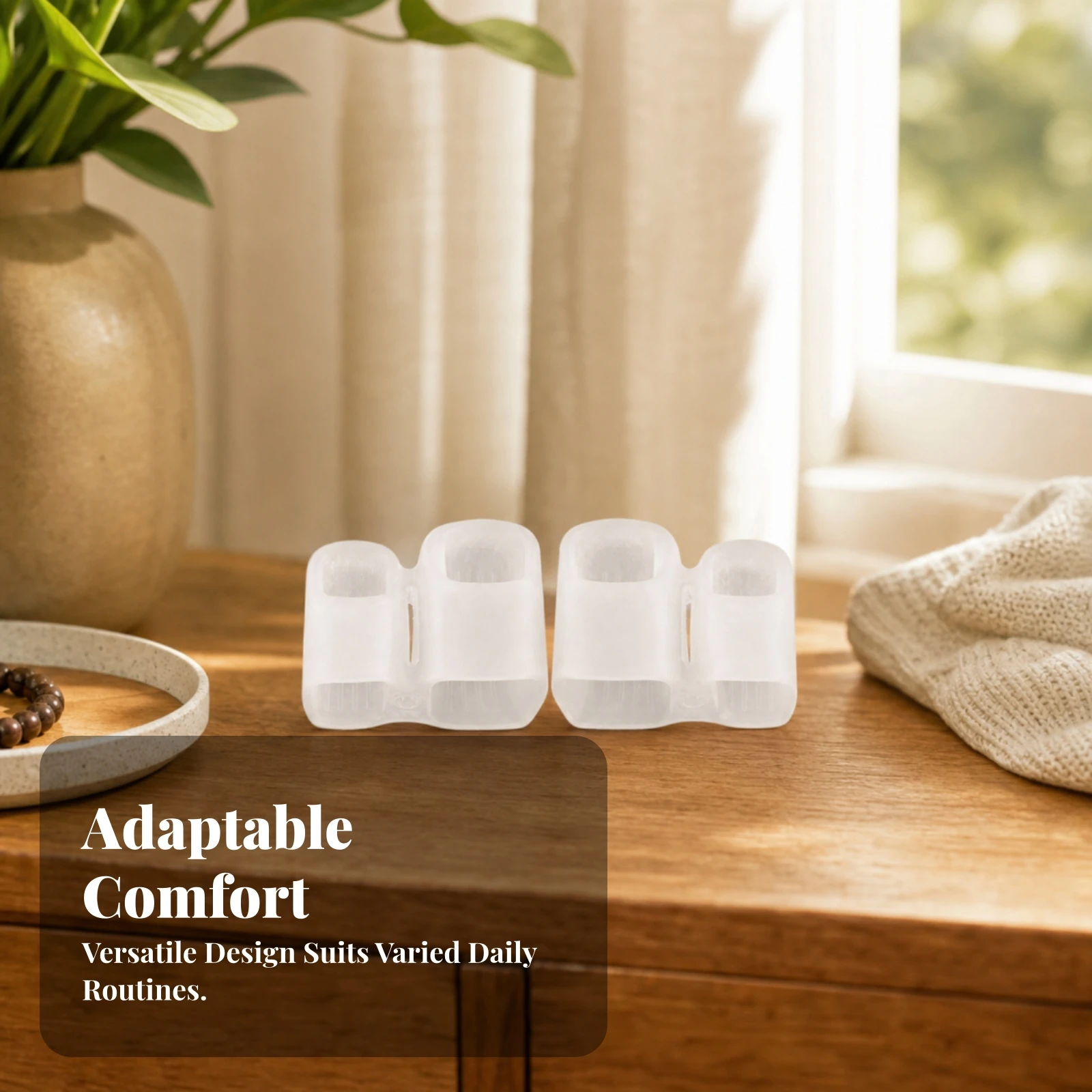 2 Pieces Toe Separator Sleeve Comfortable Two-Toe Separator Forefoot Cushion Sleeve Shock-Absorbing Reusable for Daily Wear