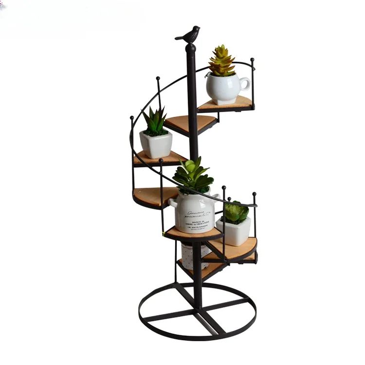 

Европейское и американское железное искусство, винтажная гостиная, балкон, вращающаяся многоэтажная напольная лестница, цветочная решетка из цельного дерева