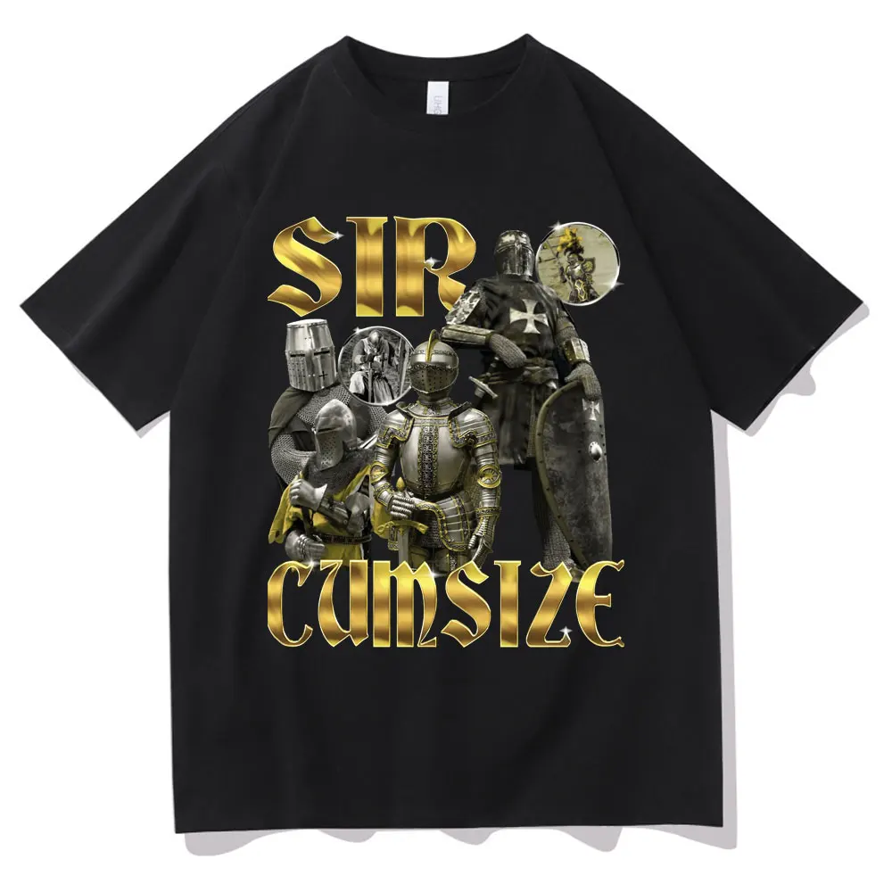 Sir Cumcise Funny Meme Graphic T Shirts Men Women Casual Cotton Vintage Short Sleeve Tshirt Oversized T-shirts Streetwear Unisex