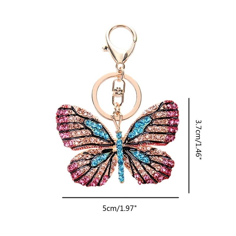 for Butterfly Keychain Crystal for Rhinestone Sparkling Car for Key Chains Drop shipping