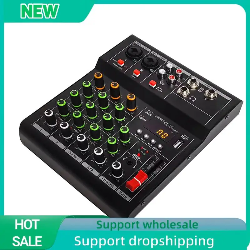 

GAX-A4 Professional Portable Digital Dj Console With USB Mixer Border Live Singing 4 Channel Audio Mixer Black 1 Piece
