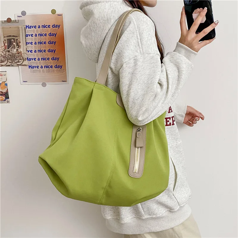 

Холщовая сумка большой вместимости Универсальная нейлоновая сумка Студенческая маленькая сумка-тоут для женщин Сумки на плечо Дизайнерская сумка Сумка