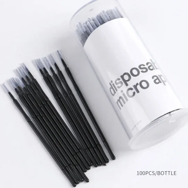 100 sztuk/beczka makijaż szczoteczki do rzęs Microbrush Mini szczoteczki przedłużenie jednorazowy aplikator różdżka aplikatory pędzle do tuszu do rzęs