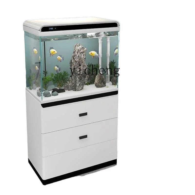 

ZC Micro Ecological Fish Tank Living Room Small Integrated Change Water Sofa Edge Fish Tank with Cabinet