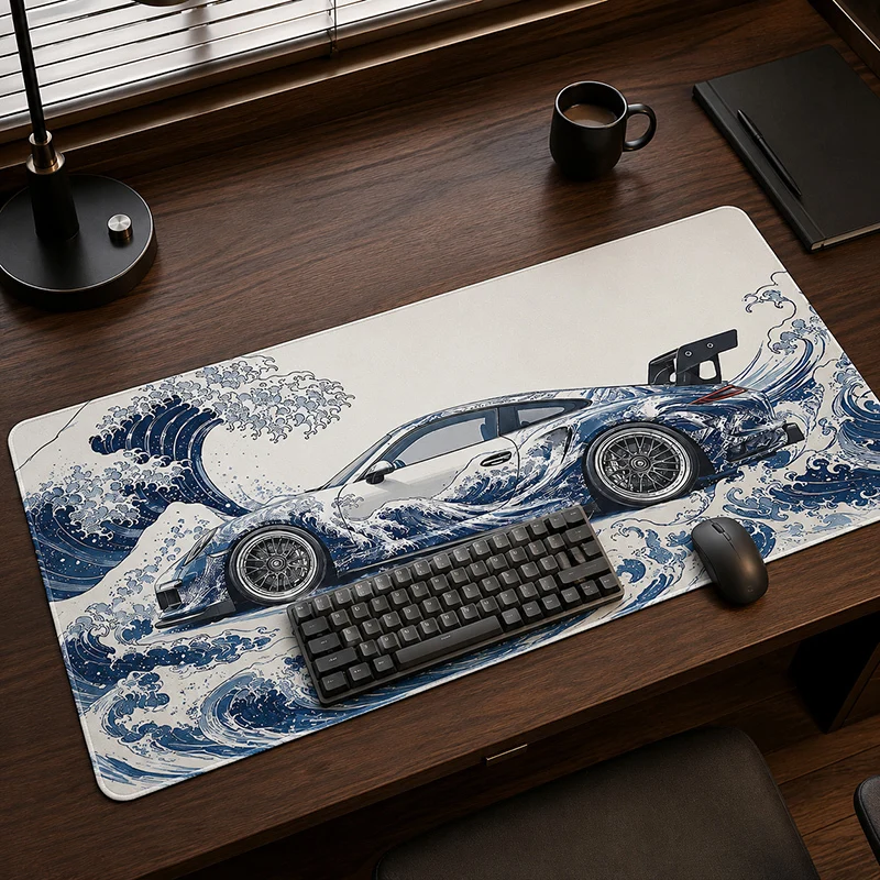 Mouse Pad Car Ocean Waves Gaming printon demand HD Home Mousepad XXL keyboard pad Natural Rubber Soft Office Computer Mouse Mats