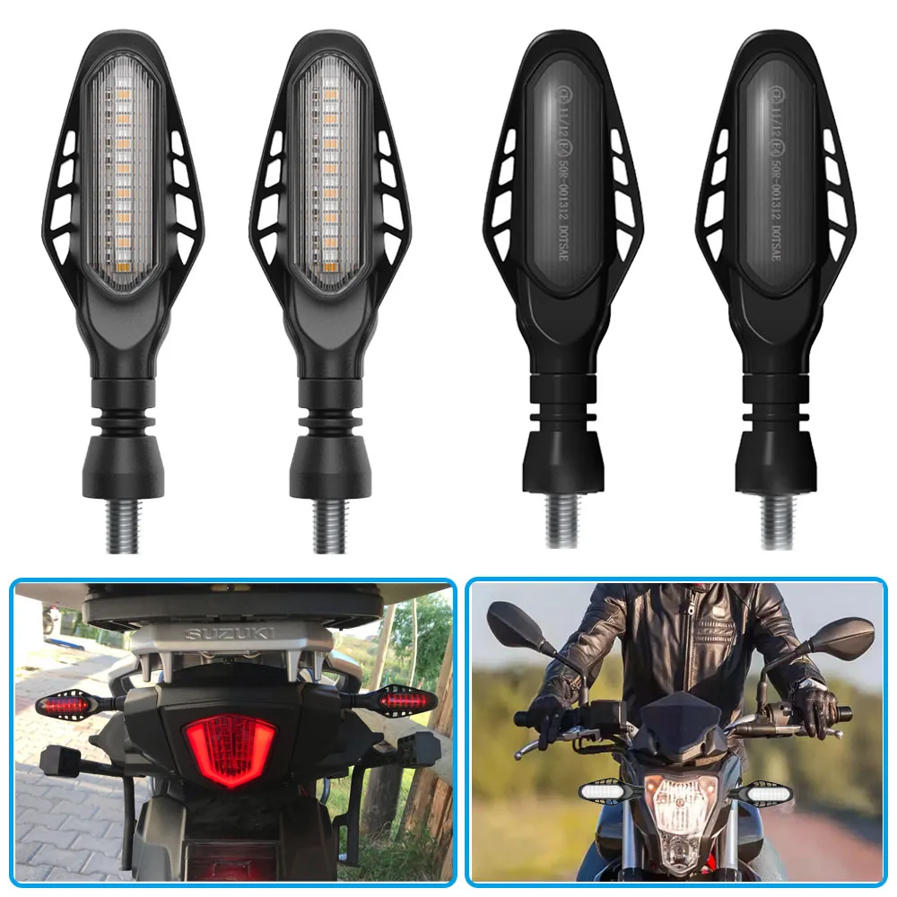 Universal Led Motorcycle Directional Indicators Turn Signals Stop Signal Light Flashing Rear Tail Brake Flasher Light DRL Lamp