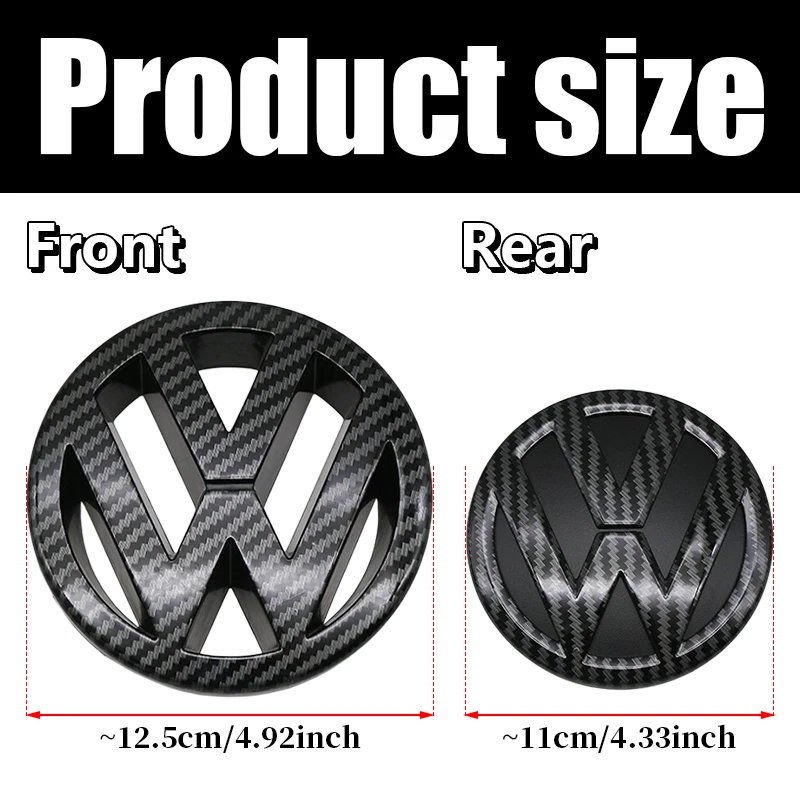 1/2 Stück Original Auto-Ersatz-Frontgrill-Emblem Kofferraumdeckel Heckklappe Logo Dekorationszubehör für GOLF 5 3D Premium Pro Plus – Detail 1