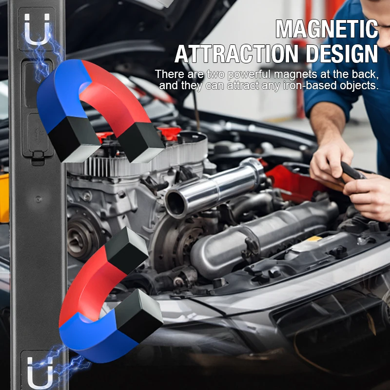 Nieuw opvouwbaar sterk licht Magnetisch werklicht TYPE-c Opladen Draagbaar Multifunctioneel digitaal display Autoreparatielicht Buiten