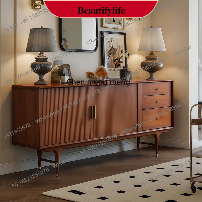 

E153 Medieval solid wood dining side cabinet, living room home wall locker, retro storage entrance cabinet