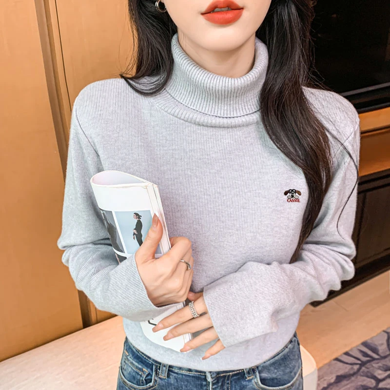 Thickened Warm High-Neck Nursing Sweater for Postpartum Moms Loose and Slim-Fitting Breastfeeding Knitted Maternity Tops