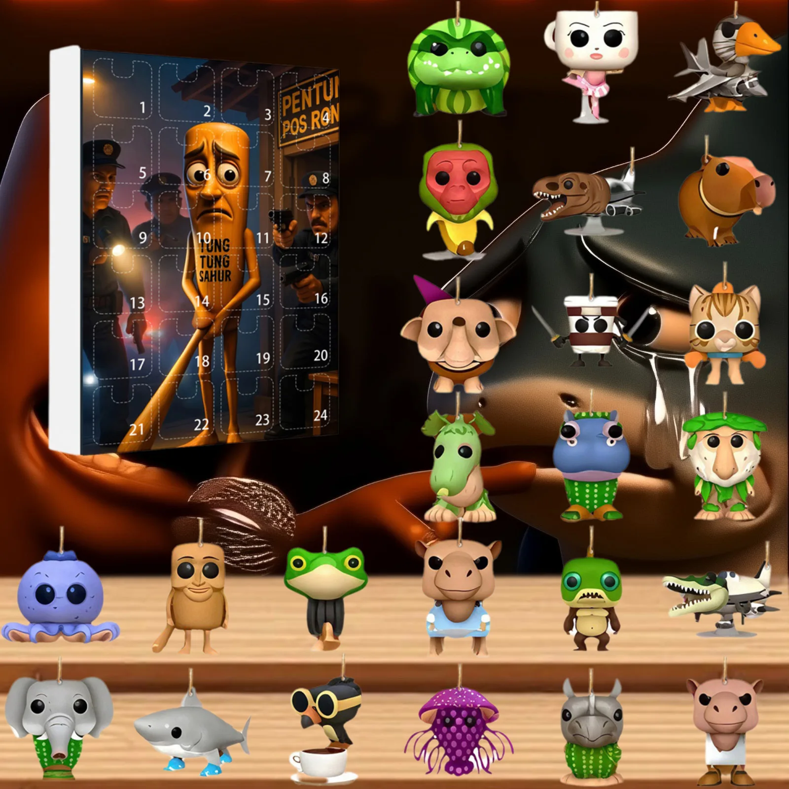 TungTungTungSahur Acryl Stok Figuur Model Countdown Blind Dozen Blind Bag Tekens Desktop Decor Collectie Grappige Pop Speelgoed