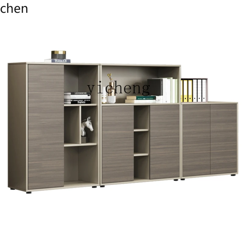 YFY   Locker Wooden Filing  Floor Cabinet Printer Storage