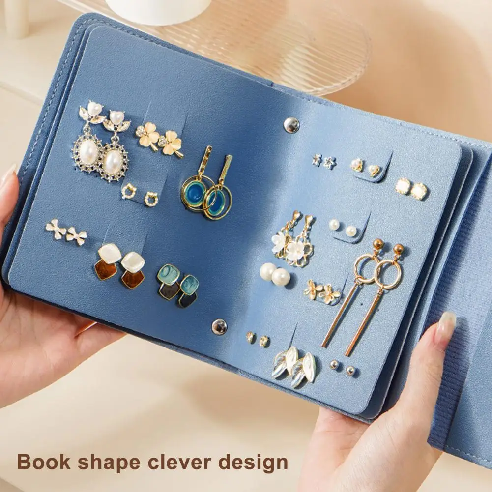 

Portable Earring Storage Solution Earring Holder Organizer Stylish Book Design Earring Storage Bag Lightweight for Jewelry