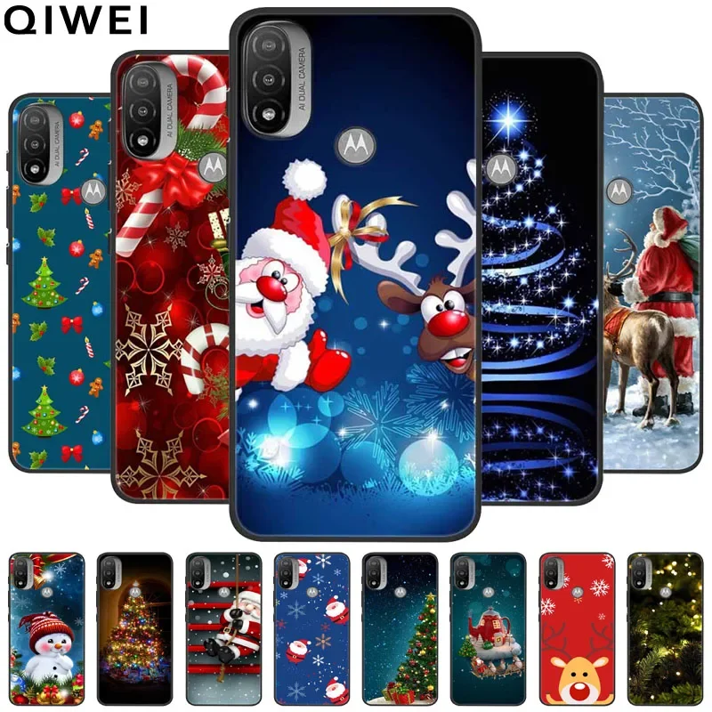 For Moto E20 Case Christmas Soft Silicone Shockproof Cover For Motorola Moto E30 E40 E32 E32s E22 E22i Phone Cases E 20 22 32