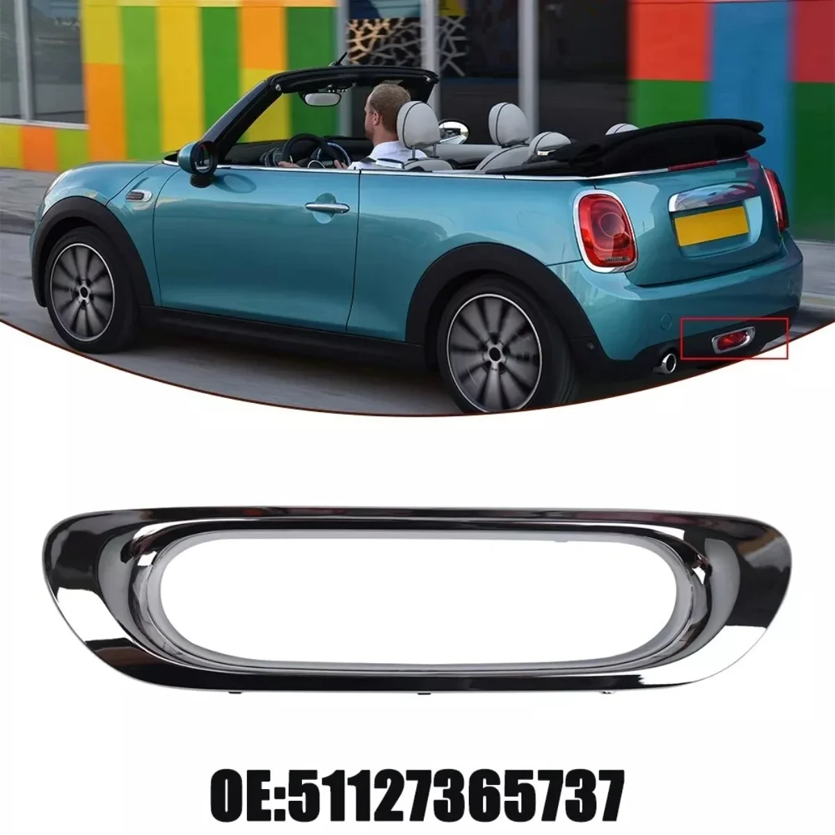 

51127365737 Chromium Silver Car Rear Bumper Fog Light Chrome Cover Trim For Mini Cooper F55/F56/F57 2013 2014 2015 2016