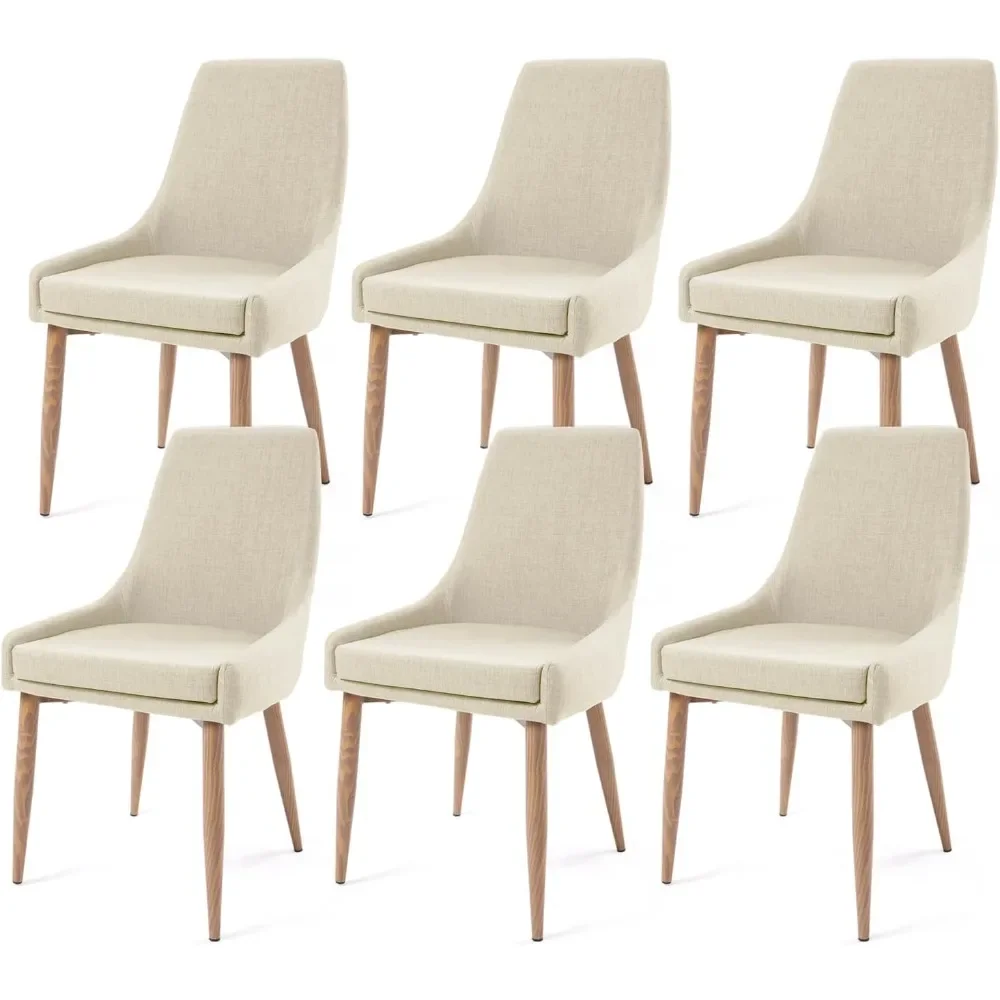 6-piece beige kitchen and dining room high back chairs with 6 bags of fabric dining chairs, embellishing the living room