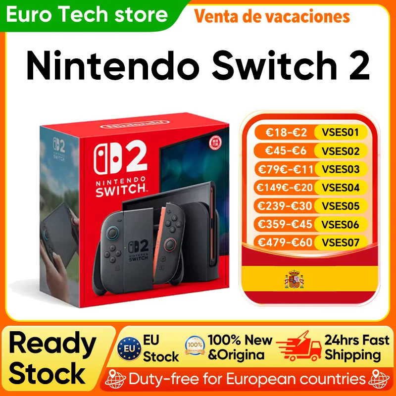 Nintendo Switch 2, écran 7,9 pouces, poignée Joy-Con, audio amélioré, console réglable, compatible avec les versions pr…