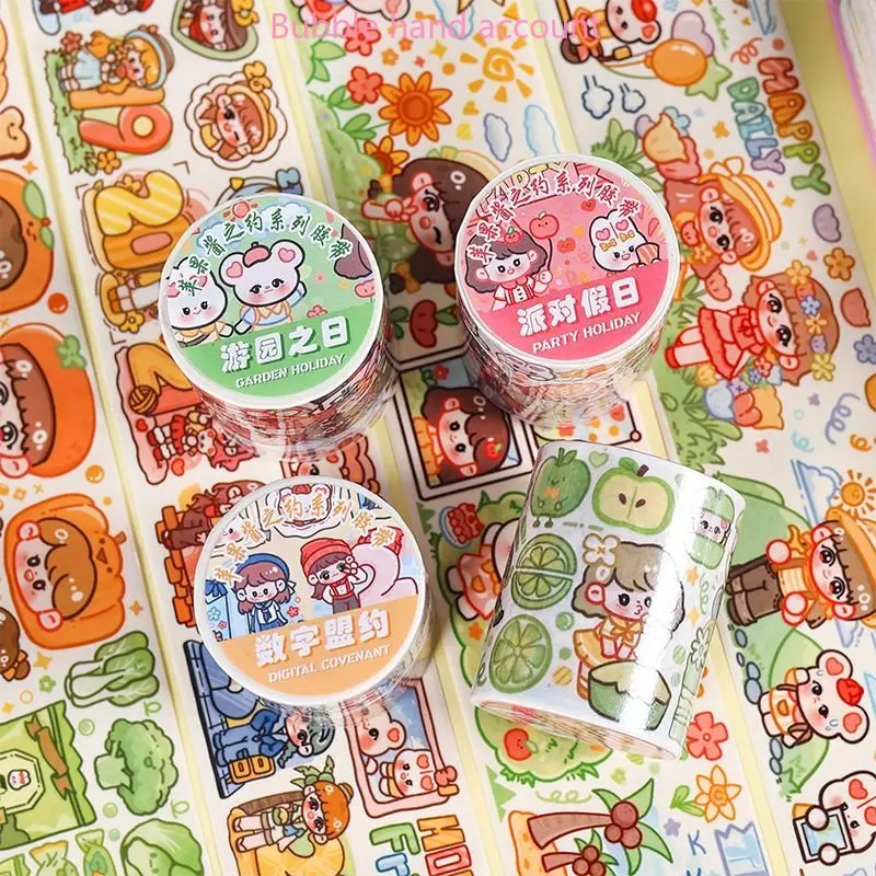 Applesauce of Jote Oil and Paper Hand Ledger Tape Cute Children's Hand Ledger Stickers Paint Whole Roll of Material Stickers