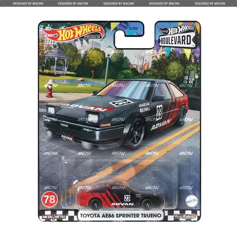 Original Hot Wheels Premium Car Boulevard 16 Alloy Diecast 1/64 Benz C63 Mitsubishi EVO Toyota AE86 GMC Children Toys for Boys