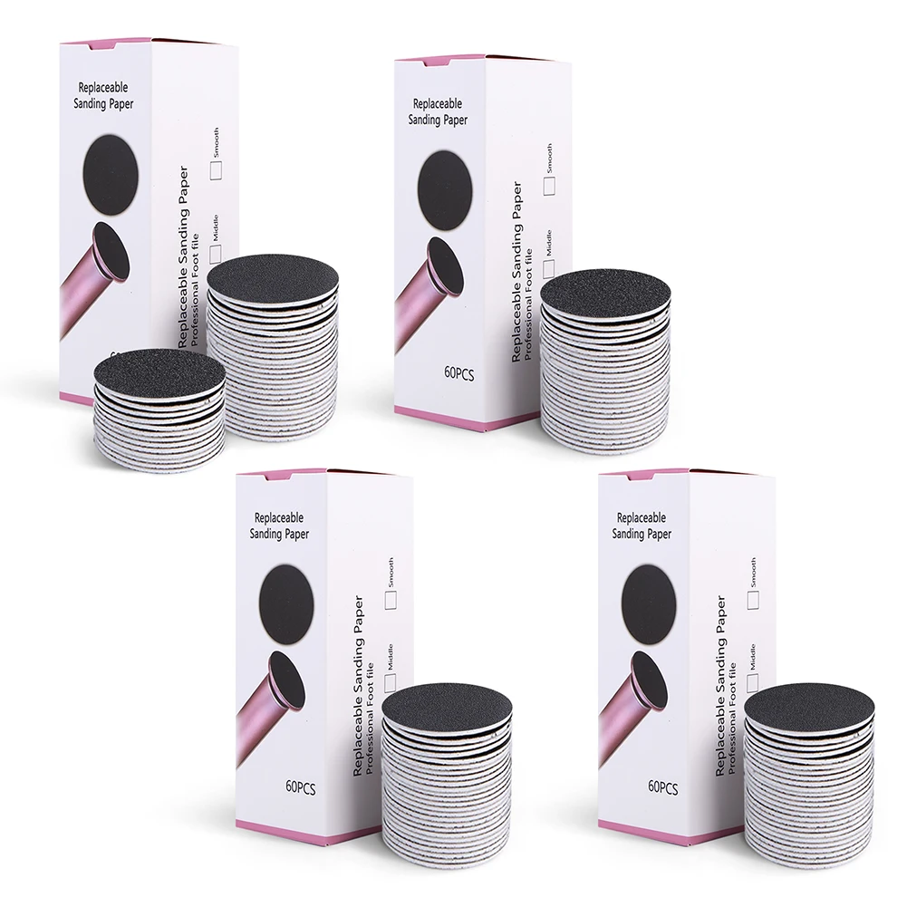 60Pcs 43mm Foot Dead Skin Sandpaper Replaceable Sanding Paper Callus Remover Sandpaper for Men Women Dead Cracked Hard Skin