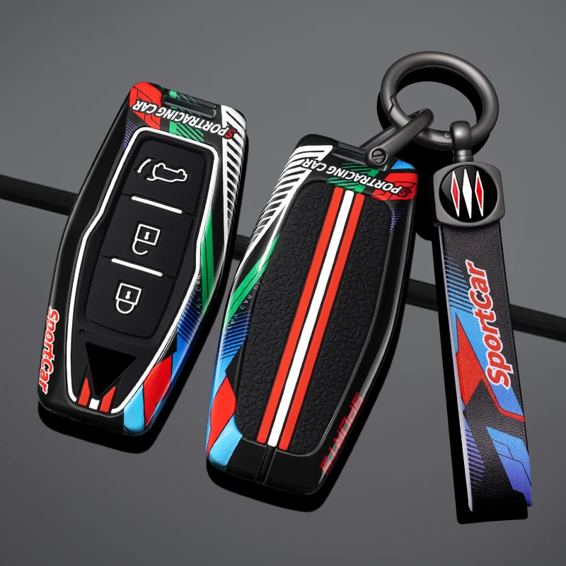 

Racing style Zinc Alloy Car Key Case Cover For Mitsubishi Outlander 2022 2023 2024 25 Control Remote Key Protector Holder Shell