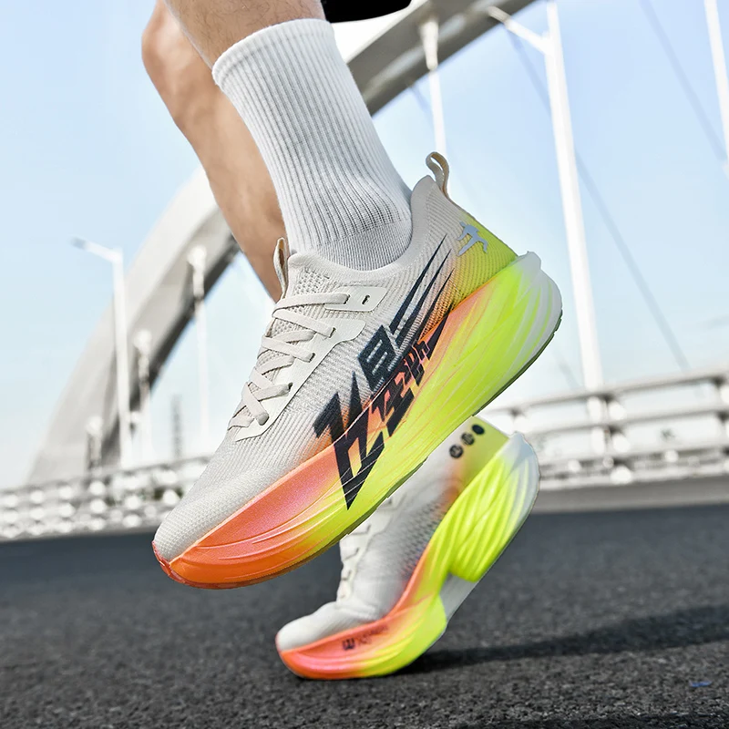 Summer marathon air cushion sports running shoes men's breathable lightweight women's comfortable non-slip sports shoes