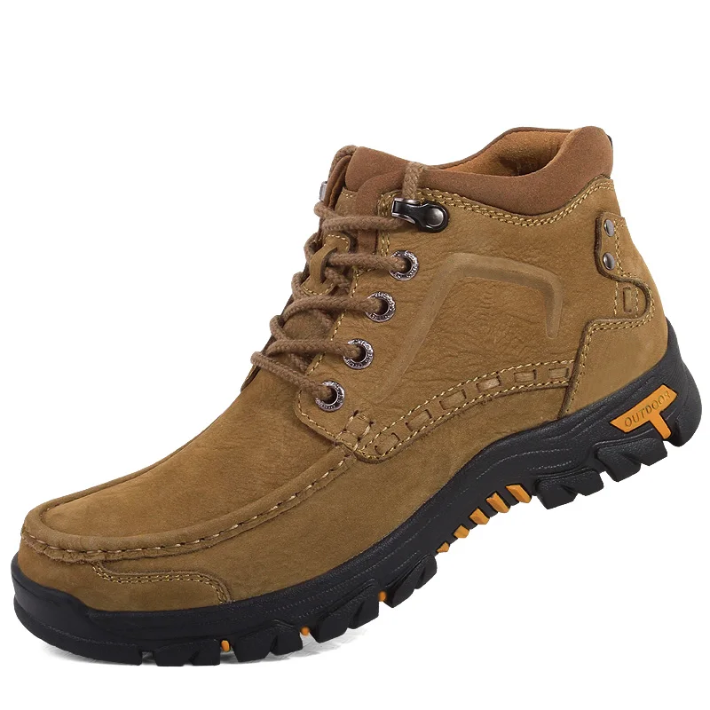 

Новые теплые плюшевые мужские походные ботинки, мужские зимние ботинки на шнуровке, водонепроницаемая зимняя обувь с высоким берцем, мужские ботильоны, уличные противоскользящие