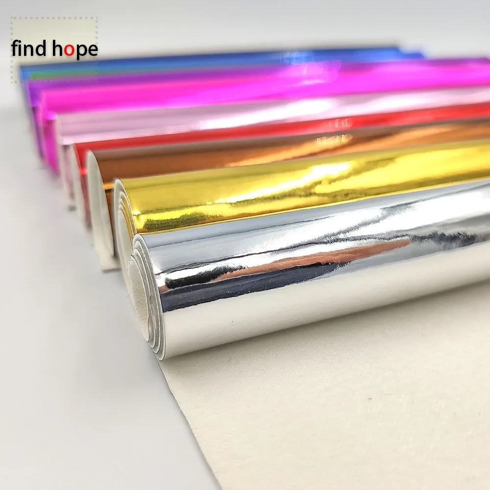 Holographic Mirror Shiny PU Leather Fabric - Designer Metallic Glossy Sheet/Roll for DIY Bags Bows Clothing & Craft Material