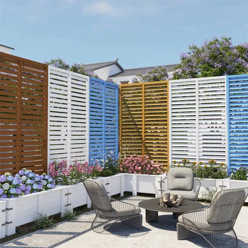 Antiseptic wood fence outdoor garden flower wall frame mesh  box outdoor lattice grille partition courtyard