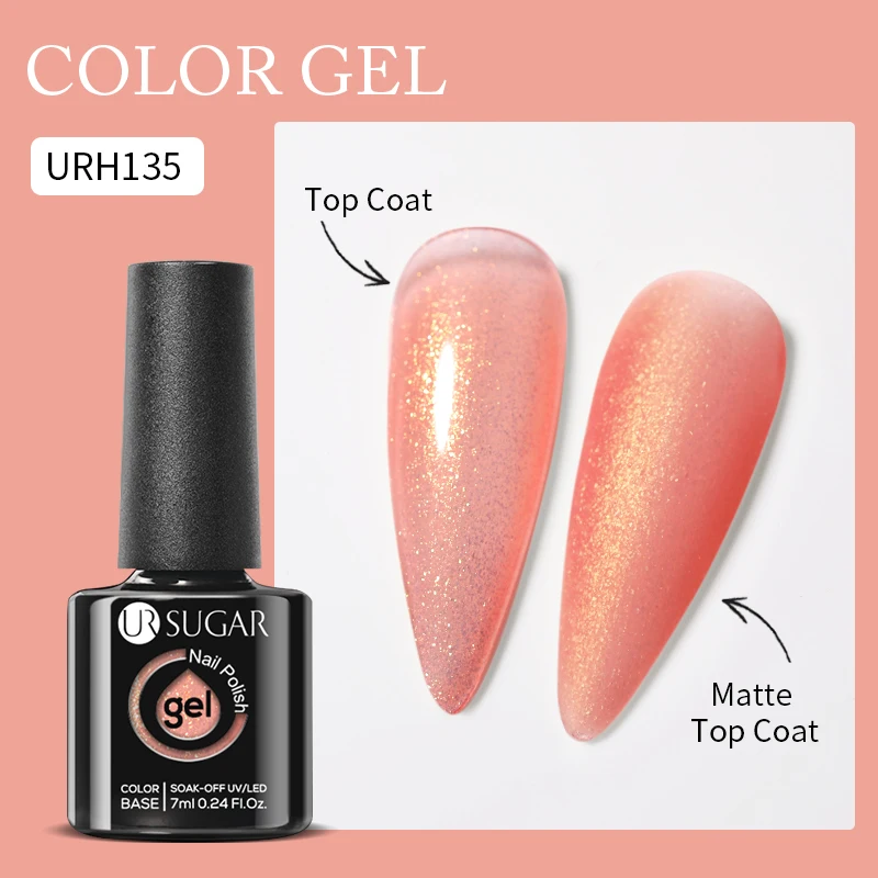 7ml Color Gel Nail Polish Bright Yellow Glitter Nail Semi-permanent Varnish Soak Off Base Top Coat UV LED Gel Manicure