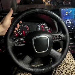 Customized 100% Fit Car Steering Wheel Cover Carbon Fiber For Audi A3 A4 (B8) A6 (C6) A8 A8 L Q5 Q7 2007-2011 S8 2008-2009